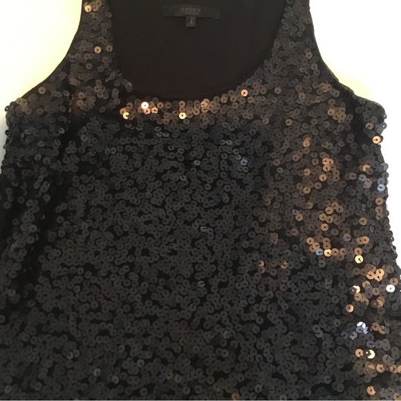 Cassis Collection Black Sequin Mini Dress, Size S - Picture 5 of 9